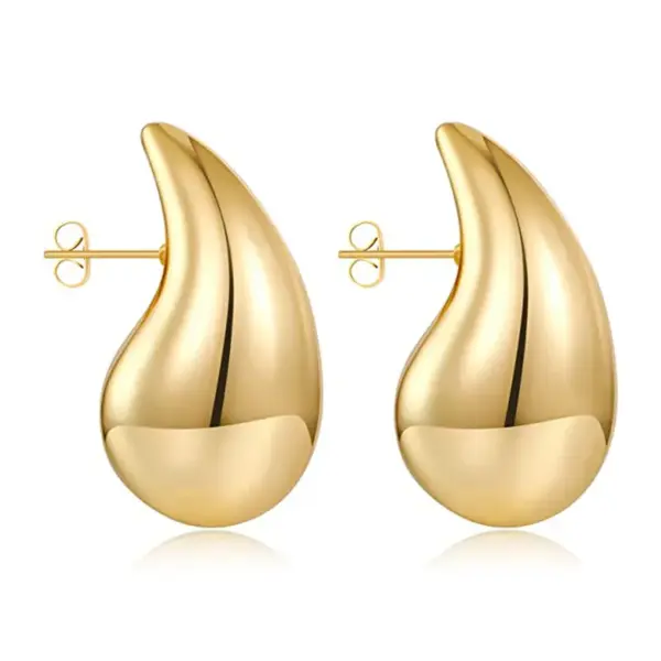Wholesale 1 Pair Simple Style Commute Water Droplets Plating Stainless Steel Ear Studs