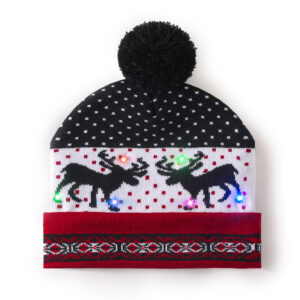 Black double deer christmas hat