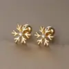 Wholesale 1 Pair Vintage Style Classic Style Geometric Butterfly Snowflake Plating 304 Stainless Steel Zircon Ear Studs
