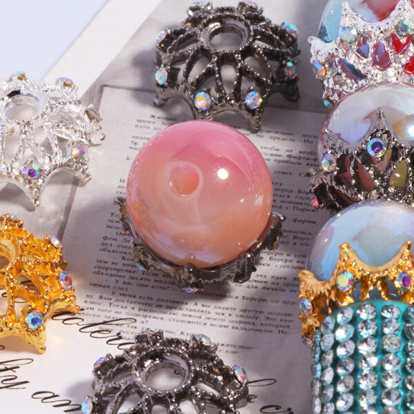 oly-689c3a036114187821660bb29daa9807 Wholesale High-color retention, zircon-inlaid, openwork large flower holder/hat, spacer with straight holes, DIY crystal beaded jewelry aessories wholesale.