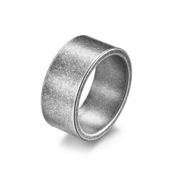 oly-68a0933b0e136df04c1767f875a4f02f Wholesale 10mm Wide Simple Inner and Outer Flat Matte Brushed Titanium Steel Ring Retro Sier Men's Trendy Hip-Hop Ring Bracelet