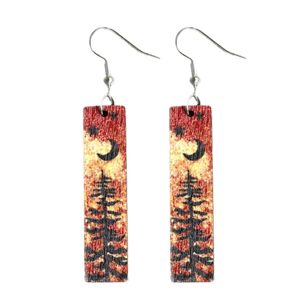 oly-68a83ee8bb206e28ccaf426633f8aa4c Wholesale Colorful wooden striped earrings for the night forest