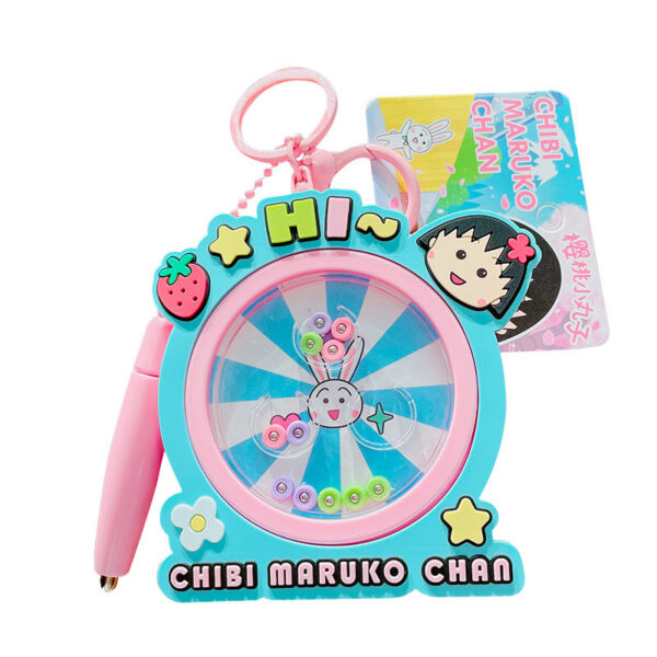 Wholesale Genuine Cartoon Cherry Maruko Magnetic Bead Drawing Board Keychain Couple Bag Car Hanging Gift