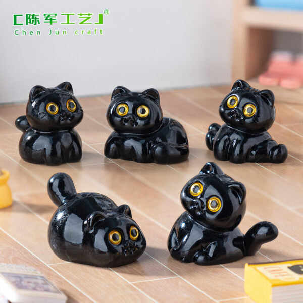 Wholesale Micro-landscape creative cute little black cat baby house DIY decorations adorable accessories mini car desktop small ornaments