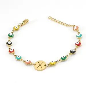 E414-Gold Cross Bracelet-KN0248-MI-N200029X / 18k gold plating
