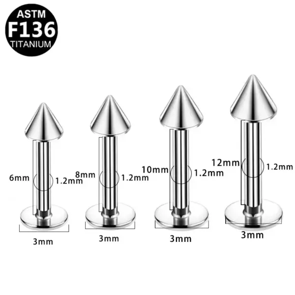 1 Piece Lip Rings Simple Style Classic Style Geometric Pure Titanium Titanium Alloy Plating Inlay Rhinestones 14K Gold Plated White Gold Plated Lip Rings Ear Cartilage Rings & Studs