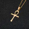 Water Plating 18K Gold Plated Cross Stainless Steel Fashion 304 Stainless Steel Necklace