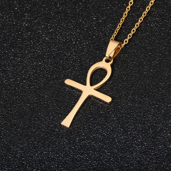 Water Plating 18K Gold Plated Cross Stainless Steel Fashion 304 Stainless Steel Necklace