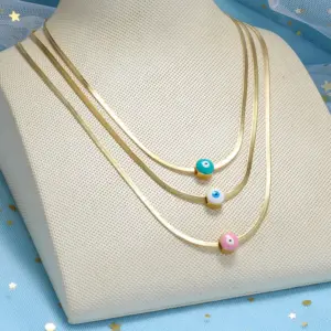 PVD Coated Devil'S Eye Stainless Steel Fashion Waterproof Non Tarnish 304 Stainless Steel Necklace