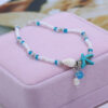 Wholesale European and American fashion trend simple anklet bracelet conch starfish pendant rice beads beach anklet bracelet wholesale women