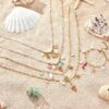 Wholesale Cross-border Hot Sale Ocean Beach Holiday Style Ceramic Pendant Bracelet Necklace Shell Starfish Summer Clavicle Chain Jewelry