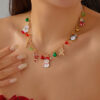 Wholesale Cute Snowman Snowflake Christmas Tree Pendant Necklace for Women