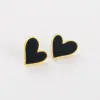 Wholesale PVD Coated Real Gold Plated 14K Gold Heart Shape 304 Stainless Steel Retro Waterproof Non Tarnish Ear Studs