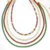 Wholesale Fashion Multicolor Colorful Copper Plating Inlay Zircon Necklace