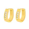 Wholesale PVD Coated Gold Plated Solid Color 201 Stainless Steel Streetwear Waterproof Non Tarnish Hoop Earrings