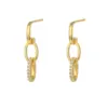 Wholesale 1 Pair IG Style U Shape Geometric Inlay Copper Zircon Gold Plated Ear Cuffs Earrings