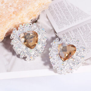 Silver + champagne color heart