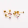 Wholesale PVD Coated Real Gold Plated 14K Gold Heart Shape Mushroom Planet 304 Stainless Steel Simple Style Shiny Waterproof Non Tarnish Ear Studs