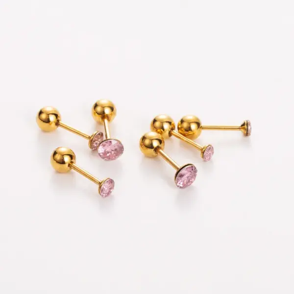 Wholesale PVD Coated Real Gold Plated 14K Gold Heart Shape Mushroom Planet 304 Stainless Steel Simple Style Shiny Waterproof Non Tarnish Ear Studs