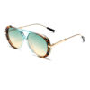 oly-68d311d7af91d88e0c4ae1437b225868 Wholesale Cross-border New Retro Fashion High-end Round Face Slimming Sunglasses Leopard Frame Double Beam Design Flat Mirror