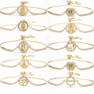 Wholesale Artistic Faith Tree Butterfly Copper Zircon Bracelets In Bulk