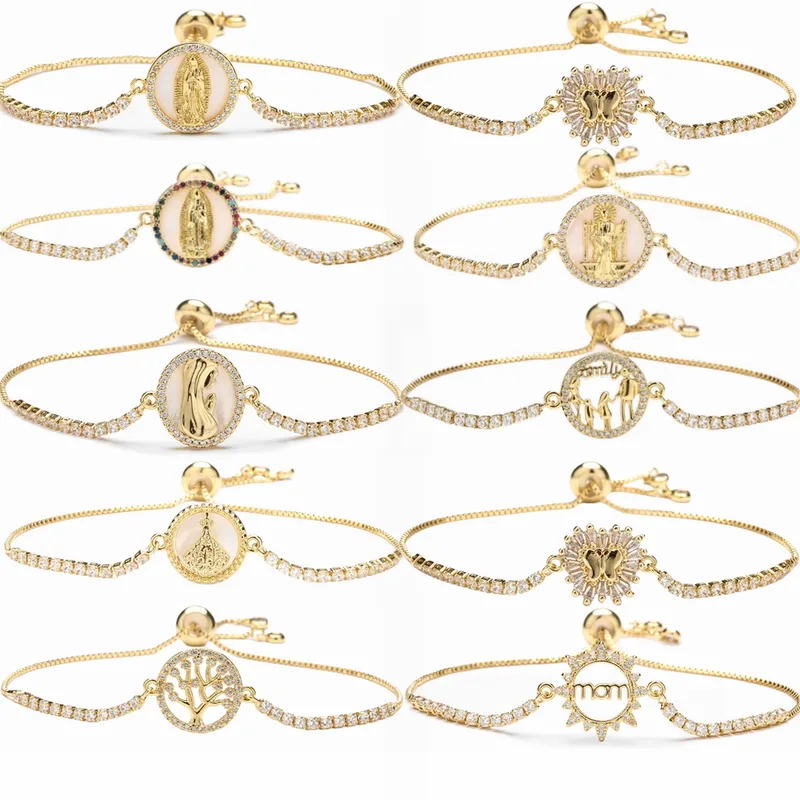 Wholesale Artistic Faith Tree Butterfly Copper Zircon Bracelets In Bulk
