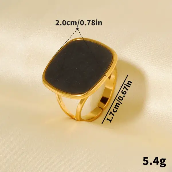 Wholesale PVD Coated Real Gold Plated Geometric 304 Stainless Steel Retro Waterproof Non Tarnish Open Rings