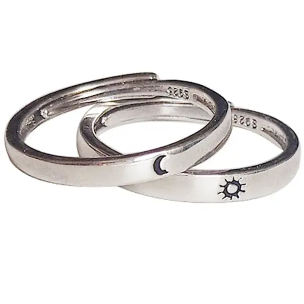 Wholesale Simple Style Sun Moon Copper Plating Open Ring
