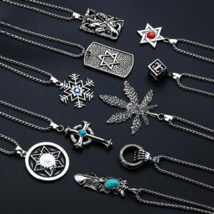 Wholesale European and American men's and women's fashion pendant disco long titanium steel chain net red hip hop necklace dry firewood fire jewelry