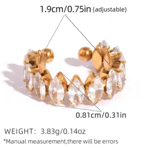 Gold / Average Size / 1 PCs Zircon Ring