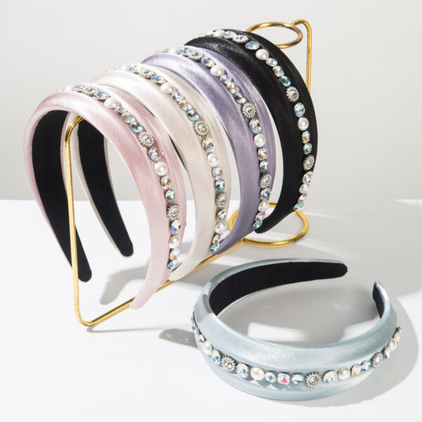 Wholesale Korean Style New Style High-End Pearl Rhinestone Headband for Women, Simple, Fashionable and Beautiful, Versatile Hair Accessories for Going Out