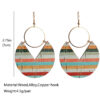 Wholesale Blue-dyed printed striped Bohemian earrings