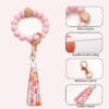 Wholesale Silicone bracelet with floral pattern and folded edge keychain