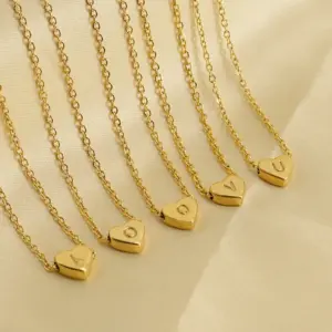 Wholesale Fashion Letter Heart Shape Titanium Steel Plating Necklace 1 Piece