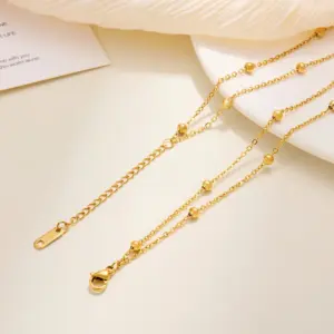 Double Layer Ball Bead Chain Bracelet / Gold