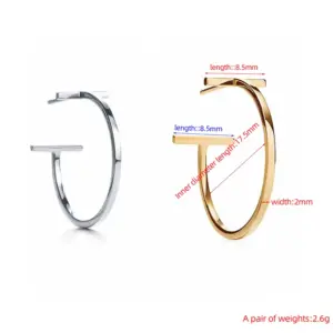 Wholesale PVD Coated Real Gold Plated 18K Gold Solid Color 304 Stainless Steel Simple Style Waterproof Non Tarnish 304 Stainless Steel Earrings