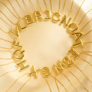 PVD Coated Real Gold Plated Letter Stainless Steel Simple Style Waterproof Non Tarnish Pendant Necklace