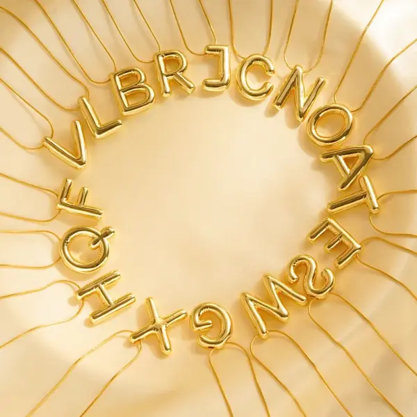 PVD Coated Real Gold Plated Letter Stainless Steel Simple Style Waterproof Non Tarnish Pendant Necklace