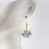 Wholesale cat head flower earrings color real flower glue French earrings eternal flower jewelry cute gift