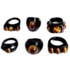 Wholesale brown imitation tiger eye round square geometric resin ring simple ring tide