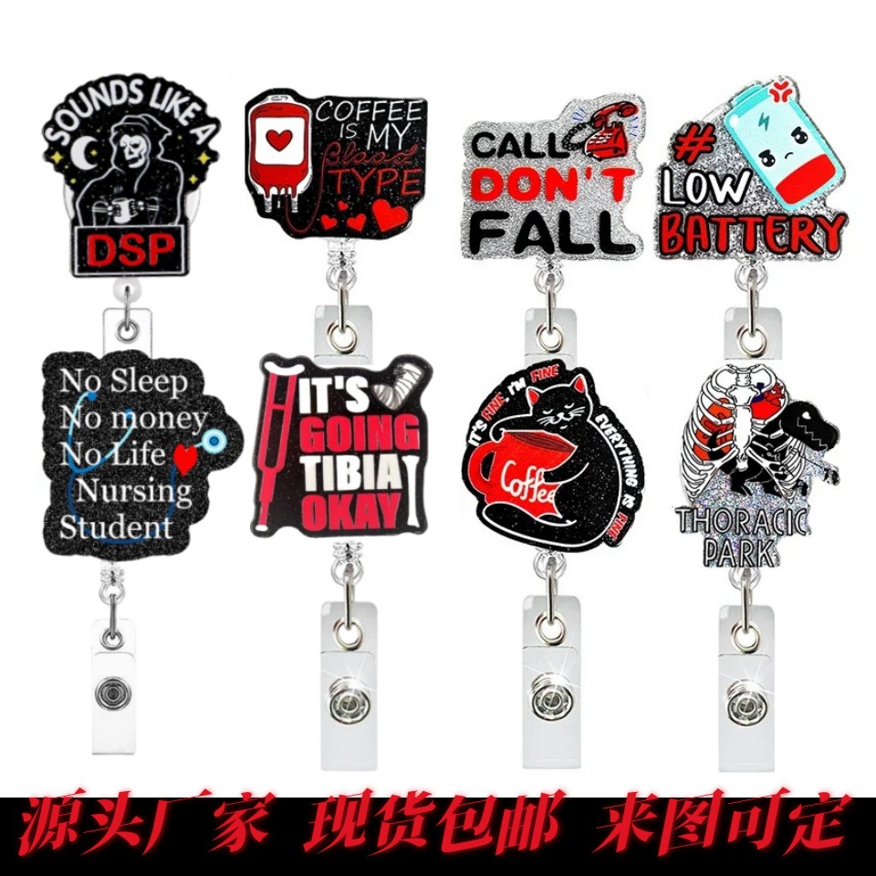 Wholesale Source Manufacturer Can Customize DIY Acrylic Jewelry Badge Clip Buckle with Automatic Telescopic Rebound Function Telescopic Buckle