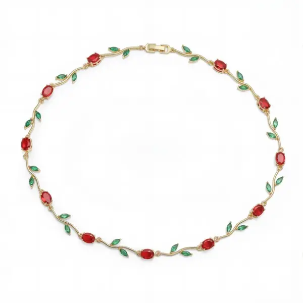 Wholesale Jewelry Elegant Luxurious Romantic Branches And Leaves Flower Copper Zircon 18K Gold Plated Plating Inlay Handmade Chain Bracelets