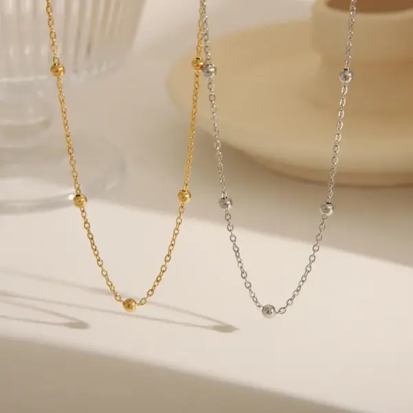 Wholesale Jewelry French Style Simple Style Commute Solid Color 304 Stainless Steel 18K Gold Plated Necklace