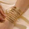 PVD Coated Real Gold Plated 18K Gold Tree 201 Stainless Steel Retro Streetwear Waterproof Non Tarnish 201 Stainless Steel Bracelets