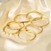 Wholesale PVD Coated 18K Gold Real Gold Plated Round Stainless Steel Simple Style Waterproof Non Tarnish Bangle