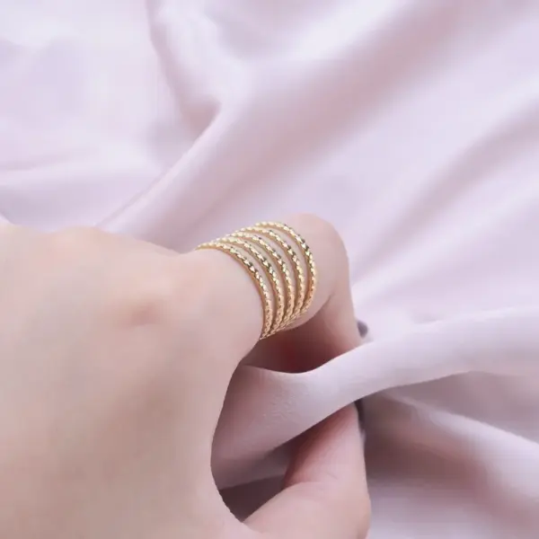 Wholesale Jewelry Classic Style Solid Color 304 Stainless Steel 18K Gold Plated Asymmetrical Polishing Rings