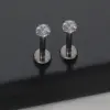 Wholesale Simple Style Geometric Pure Titanium Zircon Lip Stud Tongue Nail In Bulk