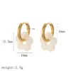 Wholesale PVD Coated Real Gold Plated 18K Gold Flower 304 Stainless Steel IG Style Sweet Waterproof Non Tarnish Earrings