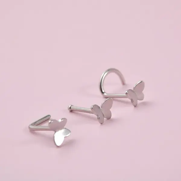 1 Piece Nose Rings & Studs Simple Style Butterfly 304 Stainless Steel Nose Pin