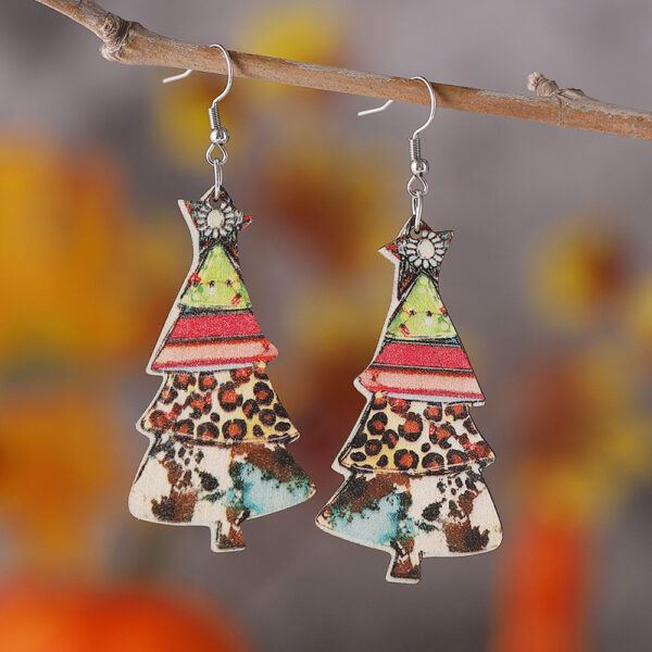 Wholesale Christmas leopard print Christmas tree pendant